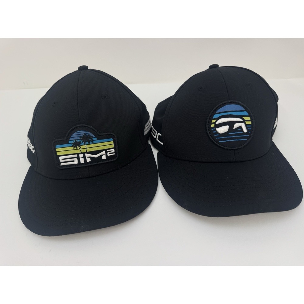 Taylor Made SiM2 SnapBack Golf Hats Caps Black Lot Of 2 / P•780 EXC